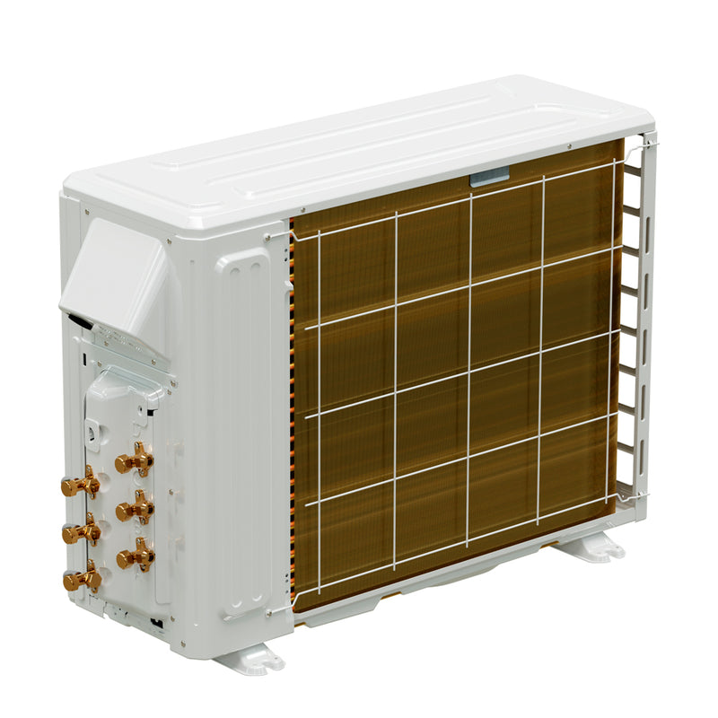 3-zone condenser from the rear, showing the coil