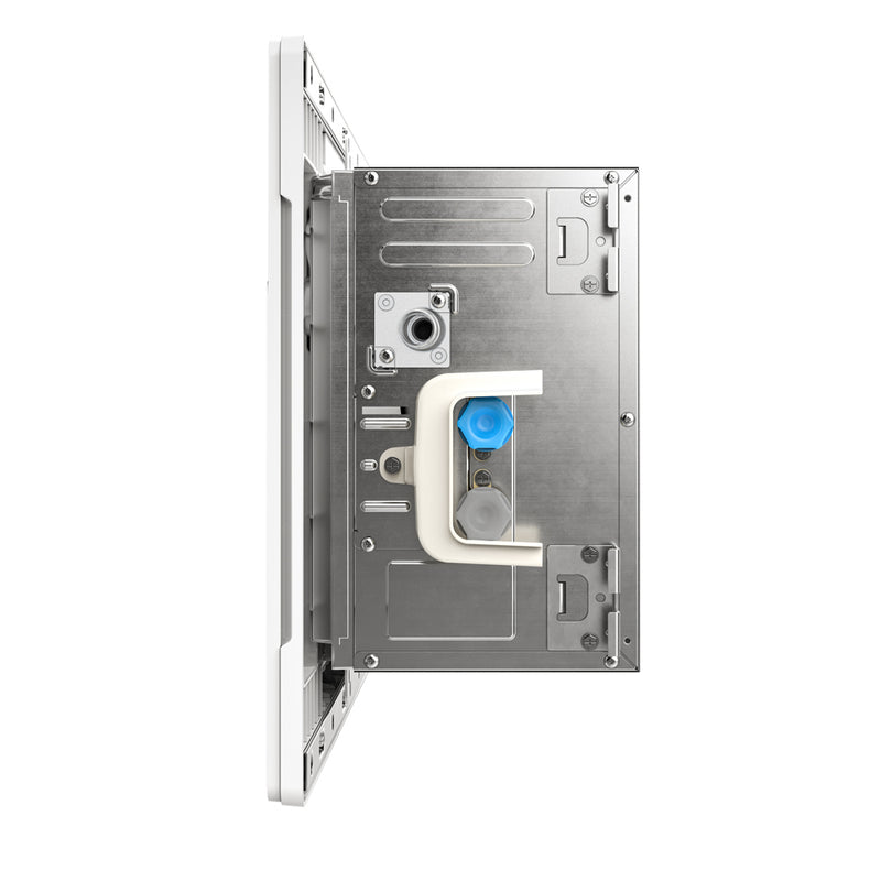 End of the cassette body showing the refrigerant and drain connections