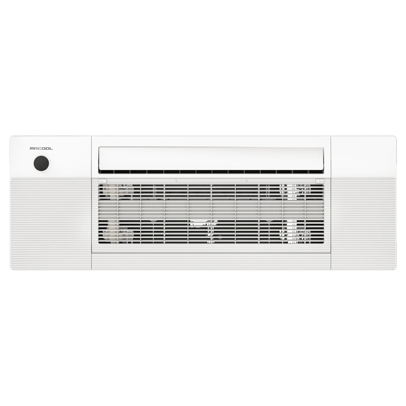 MRCOOL OuttaSight ceiling cassette with panel fitted, face-on view