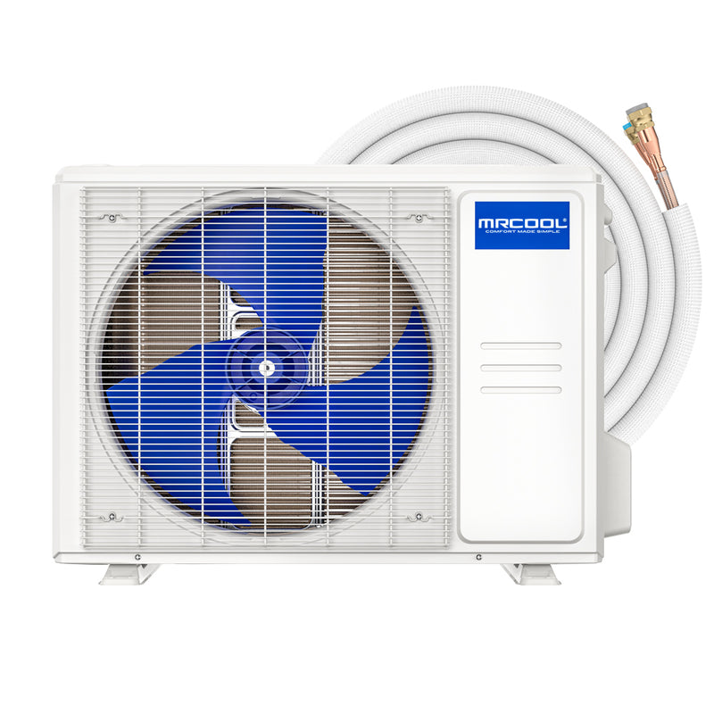 DIY Easy Pro condenser with the coiled pre-charged Quick Connect line set behind it