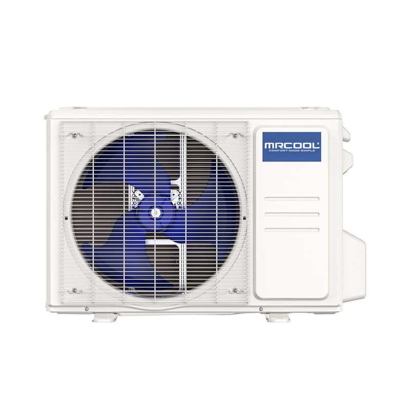 DIY Easy Pro condenser, front view with fan grille and MRCOOL badge
