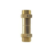 Single brass-colored MRCOOL DIY coupler, threaded at both ends