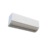 White DIY Select wall air handler seen from below at an angle