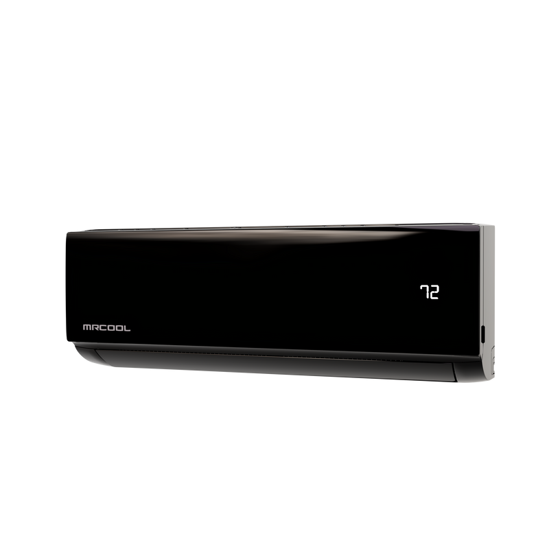 Black DIY Select wall air handler, front three-quarter view with temperature display