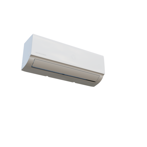 White MRCOOL DIY Select wall air handler seen from below at an angle