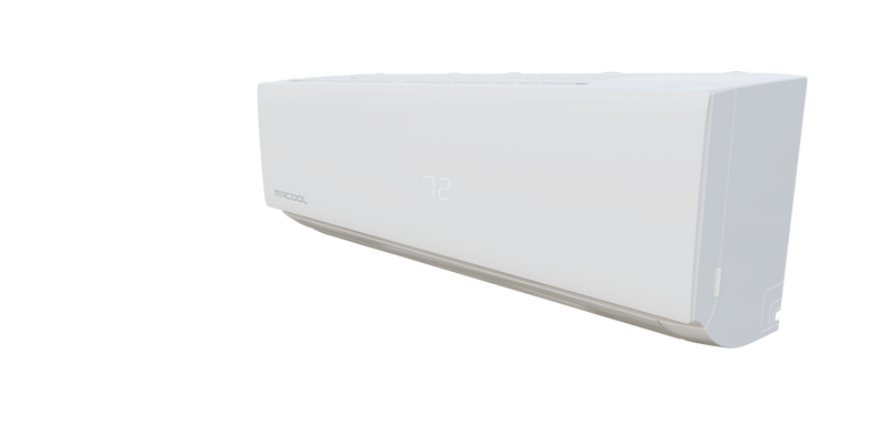 White DIY Select air handler angled to show its end panel
