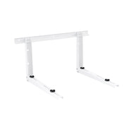 MRCOOL MB176 condenser wall bracket assembled, angled view of wall plate and two support arms with rubber pads