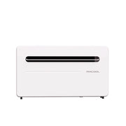 MRCOOL Monoblock from a slight angle with the air outlet louver open