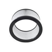 MRCOOL MRBREEZE replacement cartridge, round white pleated HEPA element with black end rings, seen through its open center
