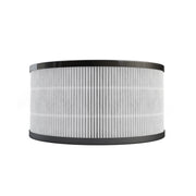 Side view of the MRBREEZE cartridge showing the full ring of fine vertical pleats between two black end caps