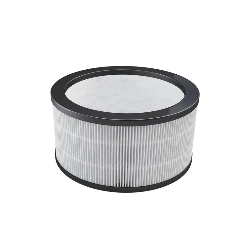 MRBREEZE cartridge from above at an angle, showing the black top ring and the white pleated media around its sides