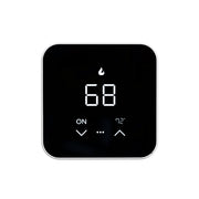 MRCOOL MST07 thermostat, front view with black glass face showing 68 and setpoint 72