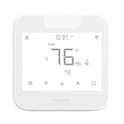 Mini-Stat touch screen in Cool mode showing setpoint, room humidity and control icons