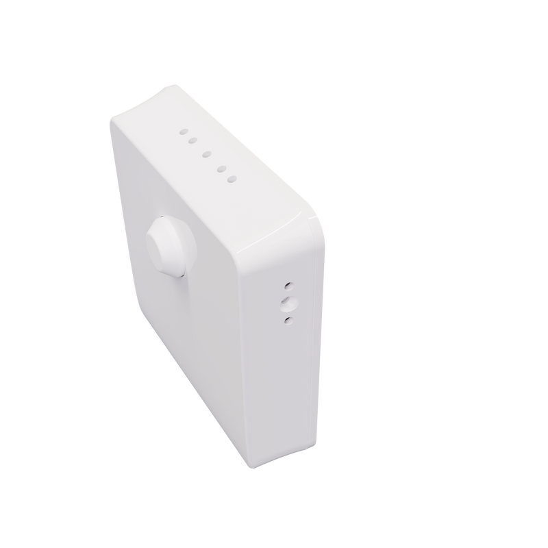 Remote Room Sensor seen at an angle, showing the side vents