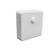 MRCOOL Remote Room Sensor, front view of the white square sensor with its round motion lens