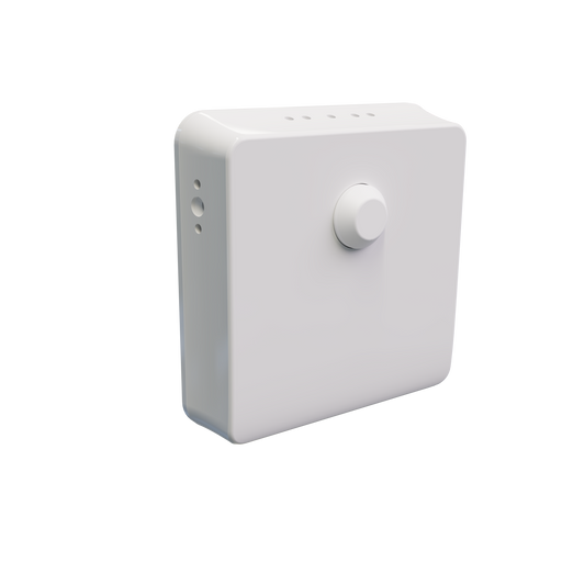 MRCOOL Remote Room Sensor, front view of the white square sensor with its round motion lens