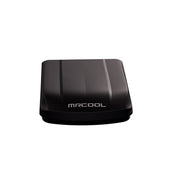 Black TravelCool rooftop unit, front view of the sloped nose