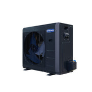 MRCOOL Universal 30,000 BTU condenser from the right, with service valve cover