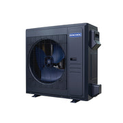 MRCOOL Universal 36,000 and 48,000 BTU condenser from the right, service valve cover visible