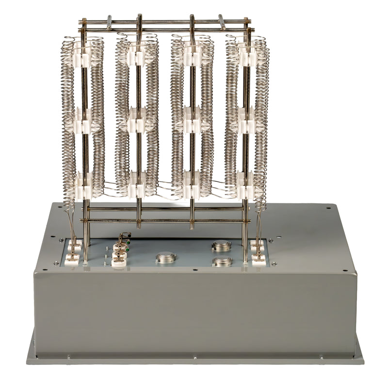MRCOOL MDPHK09D heat kit, front view of the coiled nickel chromium elements above the grey element box