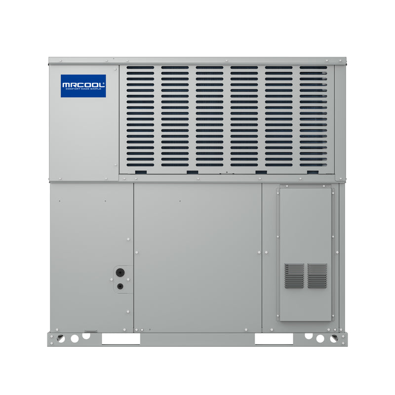 VersaPro gas pack front view with the burner access door and flue vent panel