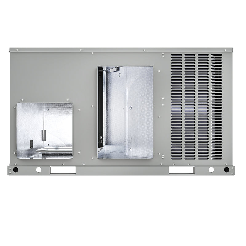 Duct side of the VersaPro packaged heat pump with the horizontal supply and return openings