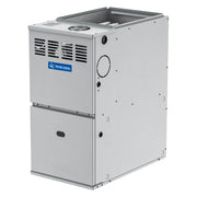 VersaPro 80% furnace cabinet from the other front corner, with the flue collar on top and side knockouts