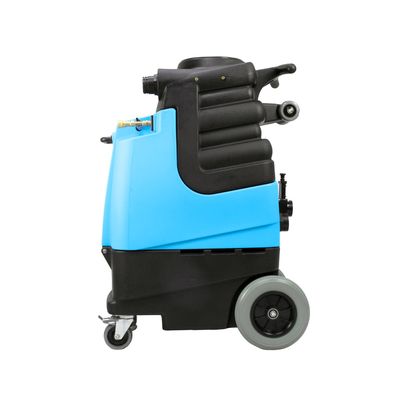 Mytee 1001DX-200 Speedster heated carpet extractor, left side view with 10 inch rear wheel