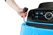 Mytee 1005LX Speedster carpet extractor, filling the solution tank with the faucet fill hose