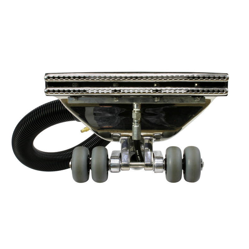 Mytee 8314SW Bentley Pro speed wand, underside showing the four 3" wheels and dual glides