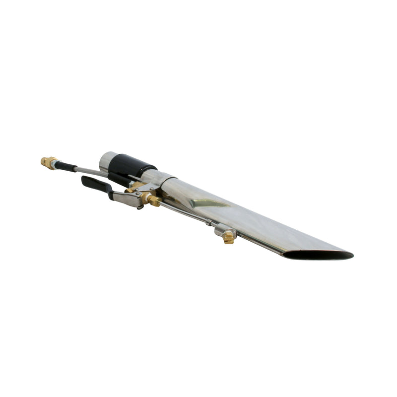 Mytee 8700 stainless steel crevice tool, front right three-quarter view