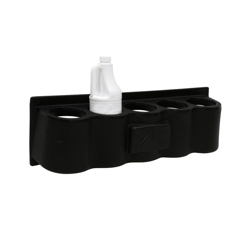 Mytee A505 Quart Bottle Holder, front right view with a quart bottle (bottle not included)