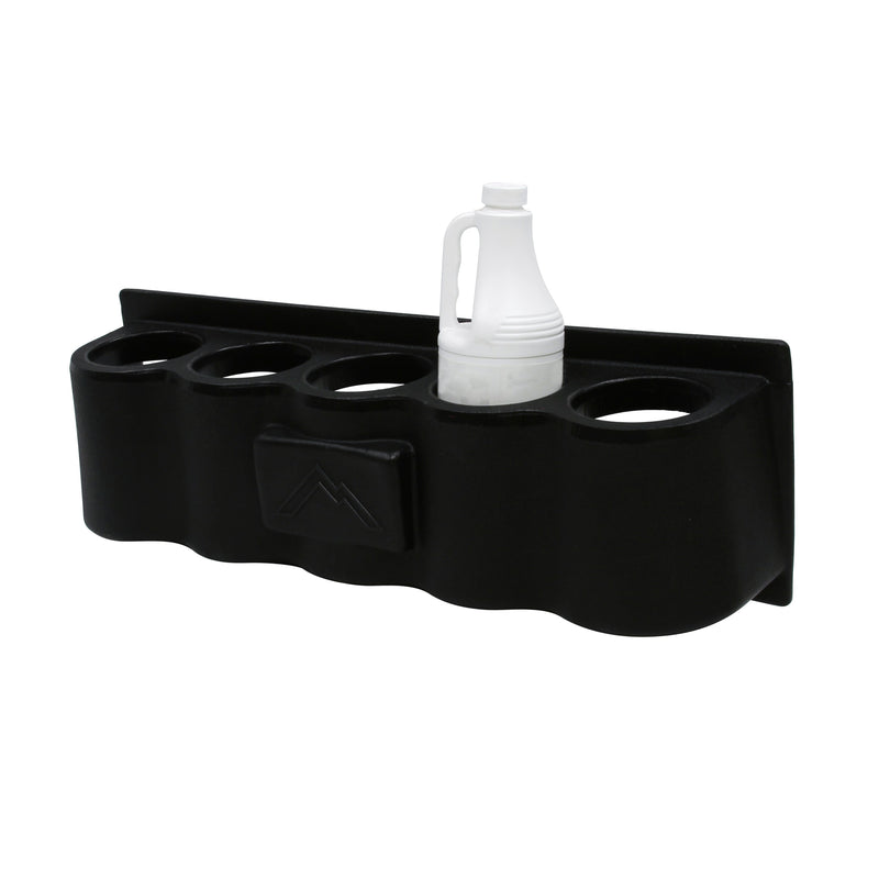 Mytee A505 Quart Bottle Holder, shown holding a quart bottle (bottle not included)
