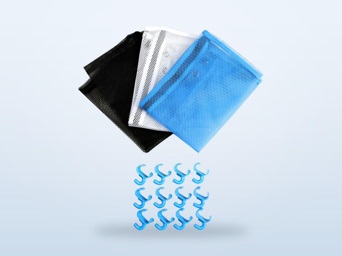 Three Color-Coded Towel Bags