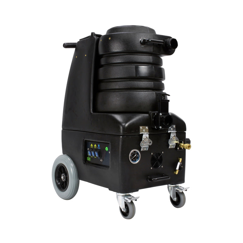 Mytee BZ-105LX Breeze carpet extractor, front right three-quarter view showing the switch plate