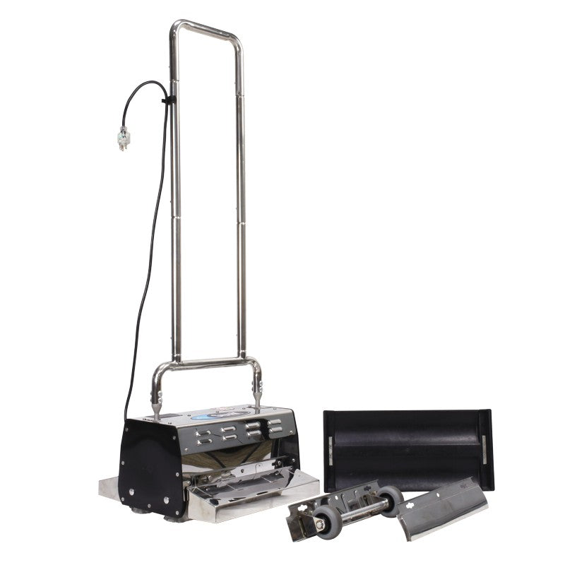 Mytee CRB3017 Carpet Shark 17 inch brush machine, with renovator attachments, splash guard, wheel attachment and storage tray