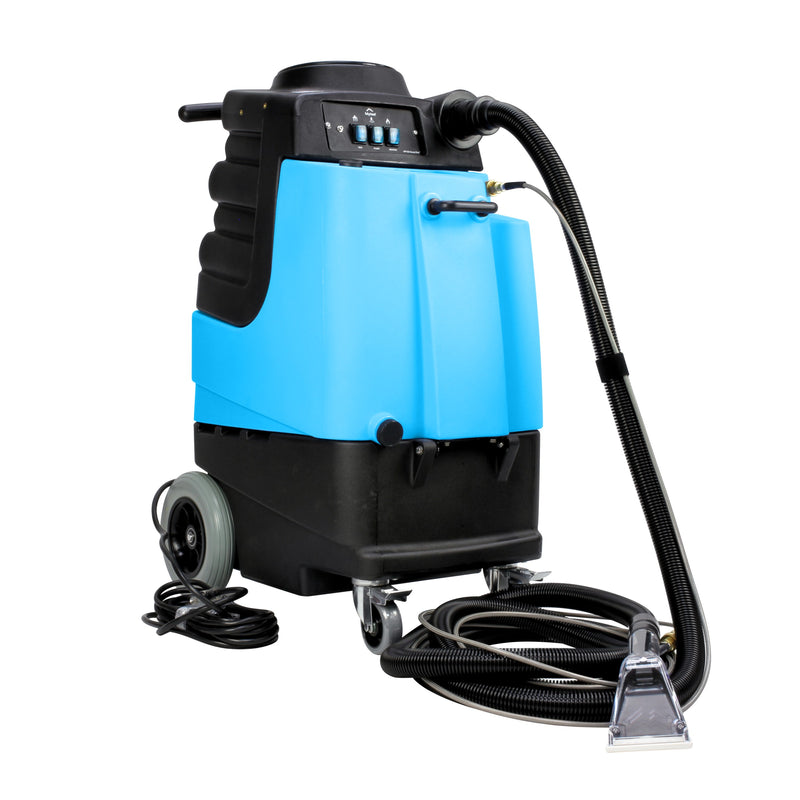Mytee HP120 Grand Prix heated detail extractor, front right view with hose and Air Lite tool
