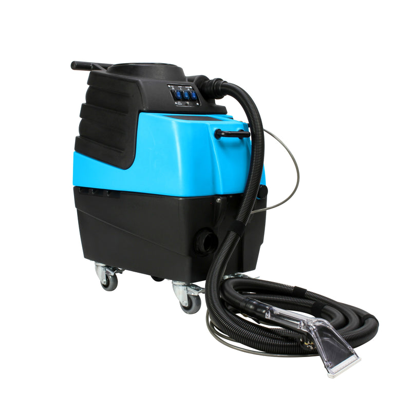 Mytee HP90 Stingray heated detail extractor, front right view with hose and Air Lite tool