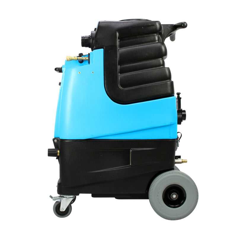 Mytee LTD3 Speedster LTD heated carpet extractor, left side view with 10 inch rear wheel