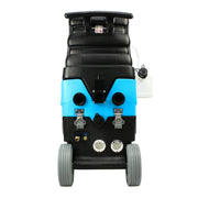 Mytee LTD3 Speedster LTD heated carpet extractor, rear view with auto-fill and pump-out connections