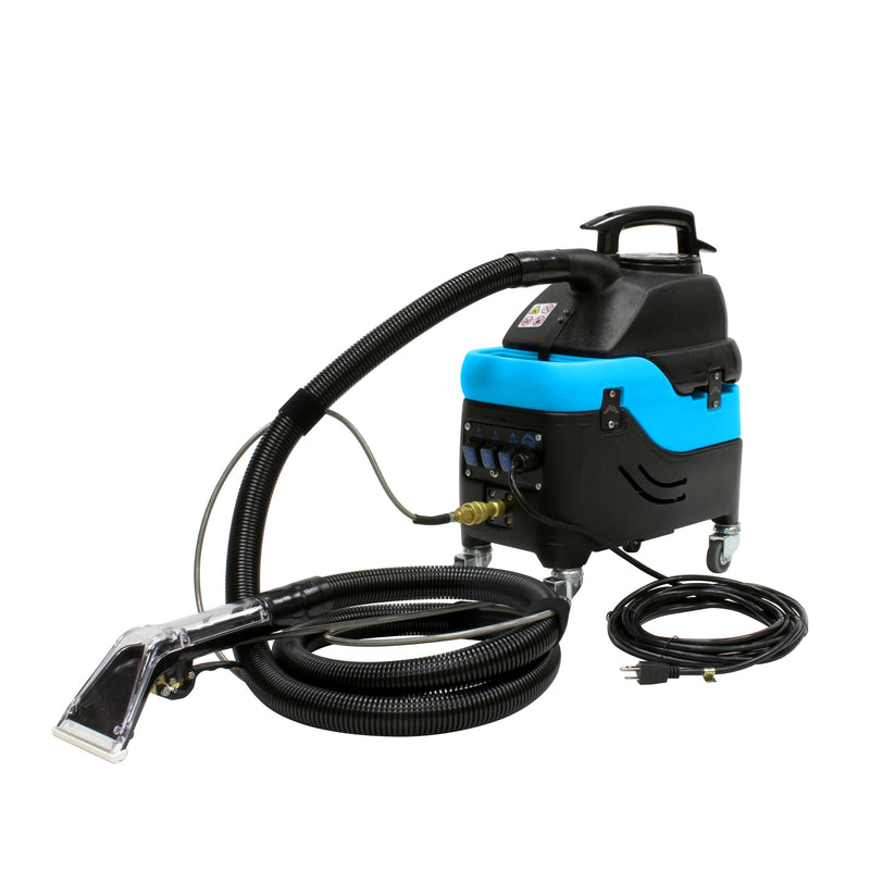 Mytee S-300H Tempo heated spotter, front left view with hose and Air Lite tool