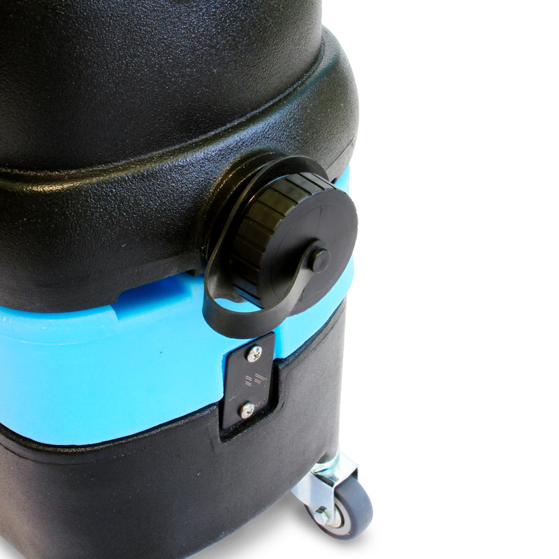 Mytee S-300H Tempo heated spotter, rear recovery tank drain detail