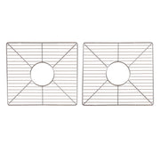 Nantucket Sinks BG-HC39 set of two stainless steel bottom grids side by side, top view, white background