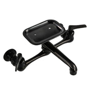 Nantucket Sinks CIF-2HMBL black utility faucet angled view showing the soap dish and swing spout