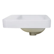 Nantucket Sinks DI-2317-R1 side profile of the white drop-in sink showing the raised deck and bowl