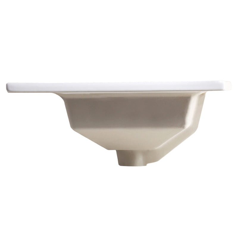 Nantucket Sinks DI-2320-R8 side profile of the drop-in sink showing the rim and bowl underside