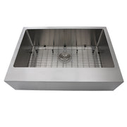 Nantucket Sinks EZApron30 30" patented apron front sink with bottom grid, white background
