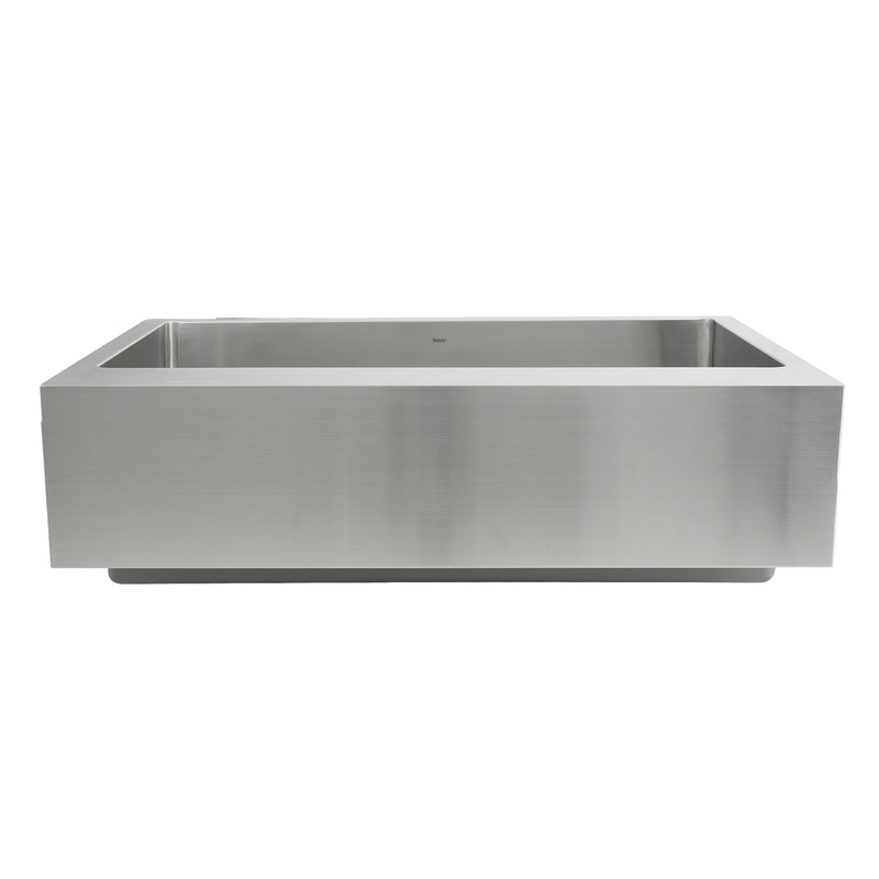 Nantucket Sinks EZApron33-9 33" patented 9" apron front sink, straight-on front view, white background
