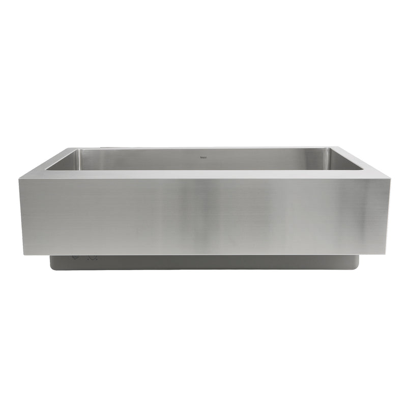 Nantucket Sinks EZApron33 33" patented 7" apron front sink, straight-on front view, white background