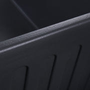 Nantucket Sinks FCFS3020S-MatteBlack close-up of the fluted apron edge in matte black glaze